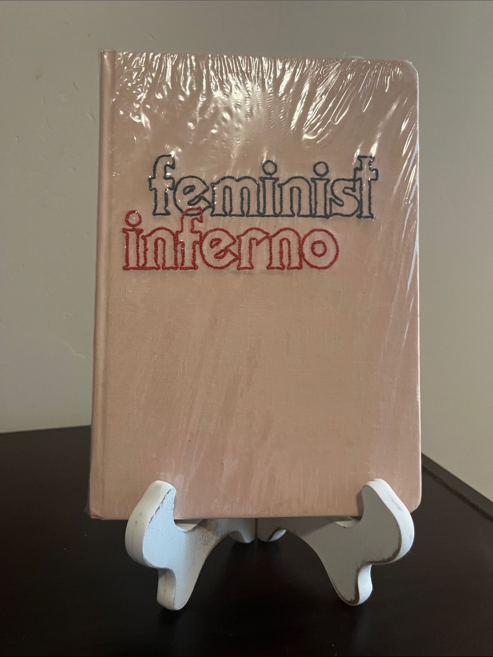 Feminist Inferno Embroidered Cotton  Pink Notebook/Jourmal 140 lined pages